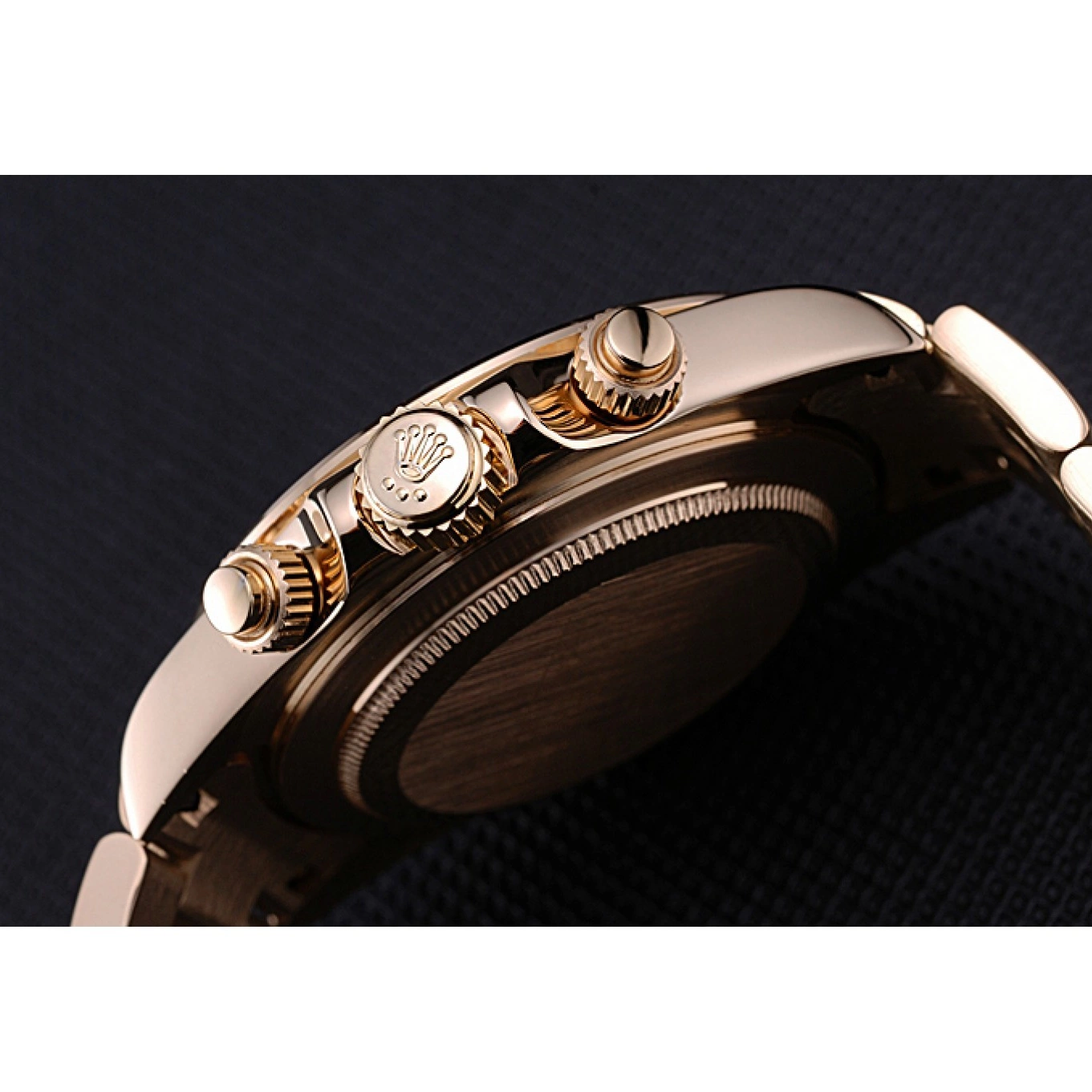 MiroTime 0823 Rolex Cosmograph Daytona White with Black Subdials Gold Bracelet 622548